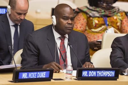 McDonald's CEO Don Thompson takes part in a session focused on 'Agriculture' during the Climate Summit at the United Nations in New York September 23, 2014. REUTERS/Adrees Latif