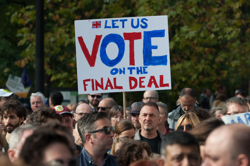 OCT 20: Hundreds of thousands of people gather in central London to take part in the People's Vote march