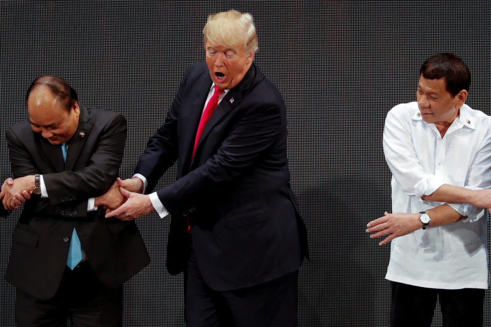 Trump participates in the opening ceremony of the ASEAN Summit in Manila, Philippines November 13, 2017. (Photo: Jonathan Ernst / Reuters)