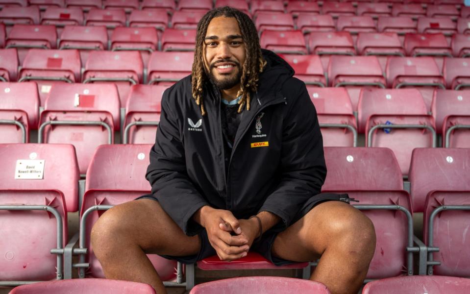 Chandler Cunningham-South, the Harlequins and England back row, as a profile piece at the Stoop