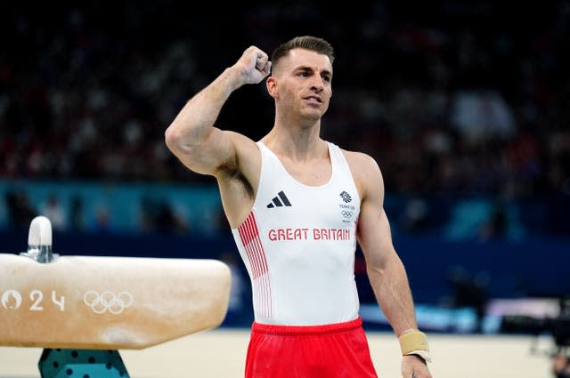 Great Britain's Max Whitlock punches the air