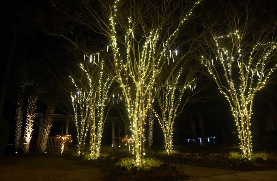 Homes in the Parkside at Mayfaire neighborhood are decorated for the holidays in Wilmington, N.C., Tuesday, November 30, 2021. The neighborhood is located just behind Mayfaire Town Center.     MATT BORN/STARNEWS