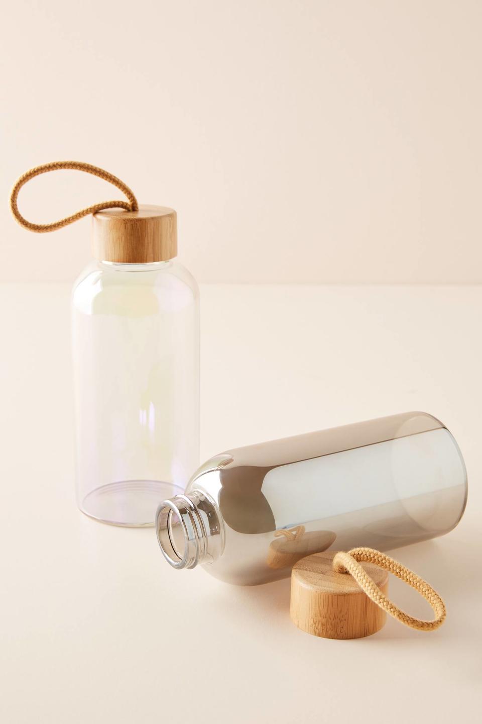 3) Luster Glass Water Bottle