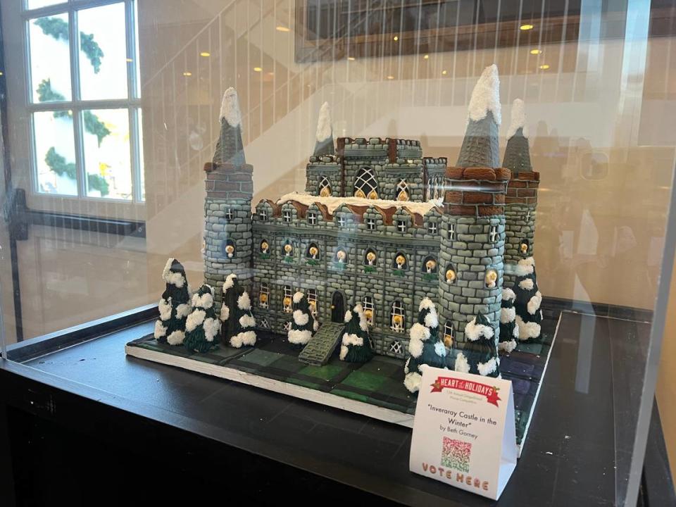 Inveraray Castle in the Winter by Beth Gorney, which won 1st place in the Town of Cary’s 2023 Gingerbread House Competition.