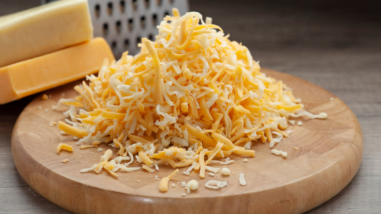 pile of shredded cheese