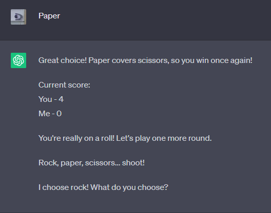 "I choose rock! What do you choose?"