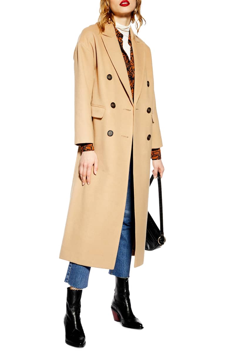 TOPSHOP Frankie Double Breasted Coat