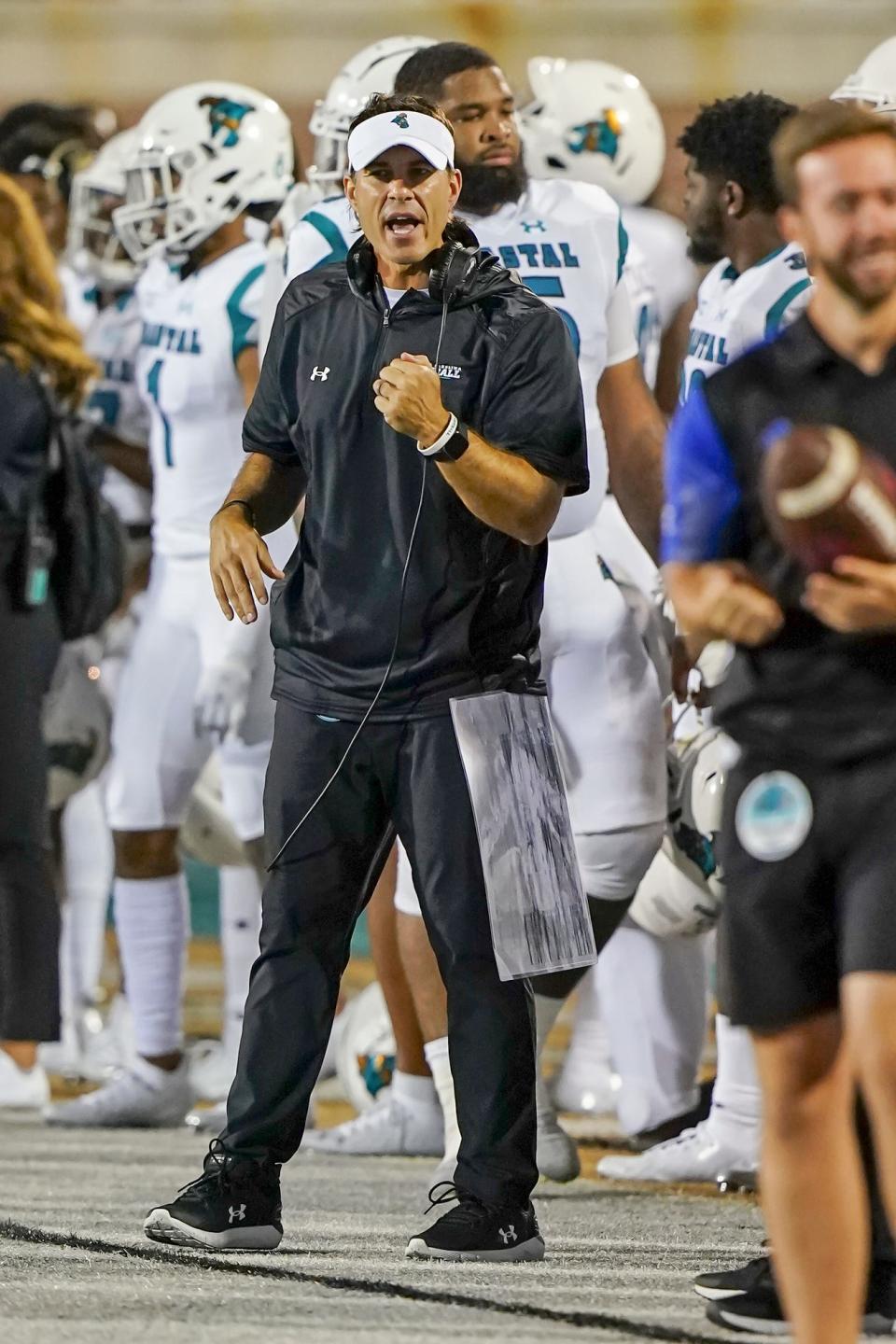 After going 11-1 in 2020, Coastal Carolina is 6-0 this season under 
coach Jamey Chadwell.