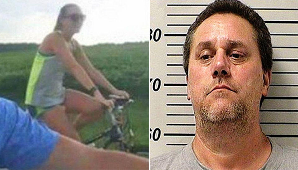 Sierah Joughin on a bike ride on the same day she was murdered by James Worley (right). Source: Fulton County Sheriff’s Office/ Northwest Ohio Corrections Centre