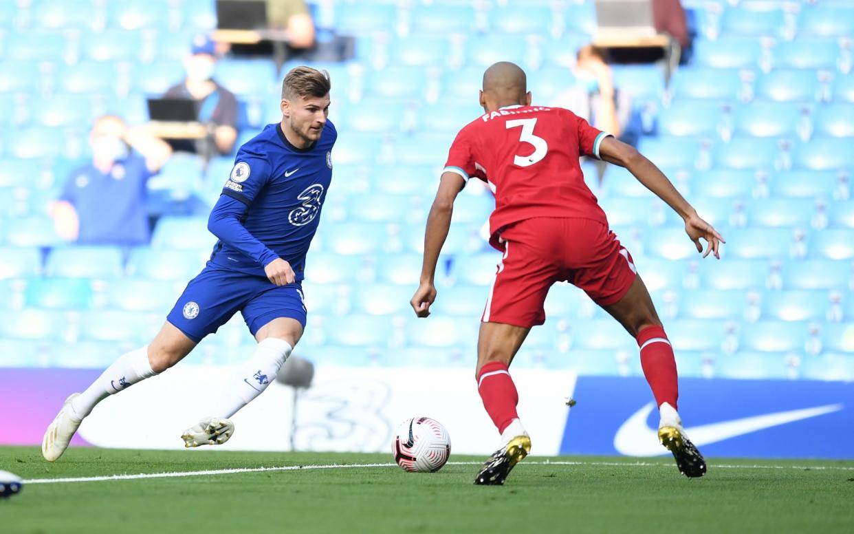 Timo Werner tries to get past Fabinho - Andy Hooper / NMC Pool