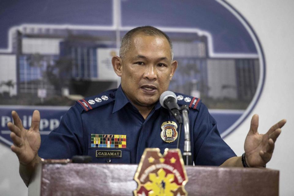 Police Senior Superintendent Romeo Caramat gives a press conference in Manilla (AFP/Getty Images)