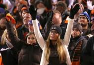 Cleveland Browns fans cheer in the stands at FirstEnergy Stadium. The Ravens won 33-27. Mandatory Credit: Aaron Doster-USA TODAY Sports