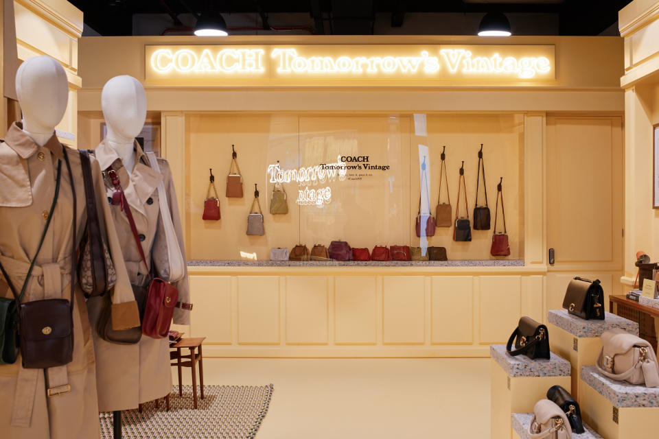 Inside of Coach's "Tomorrow's Vintage" concept store in London