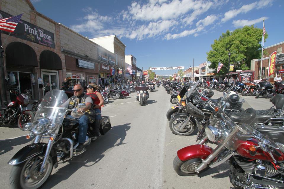 Thousands of bikers take to the streets for the opening day of the 80th annual Sturgis Motorcycle rally in August 2020 in Sturgis, South Dakota. This past year, the event started using geofencing technology to estimate visitors to the event. It's a technokogy that also is being considered by organziers of Bike Week in Daytona Beach.