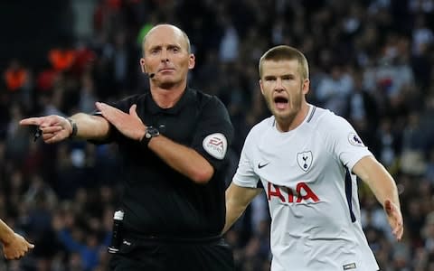 Eric Dier and Mike Dean - Credit: Reuters