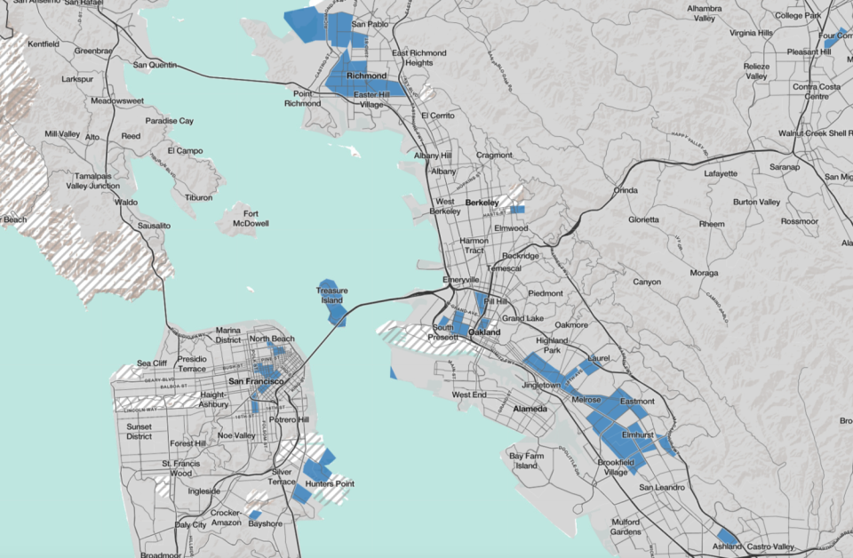 Map of San Francisco and Oakland