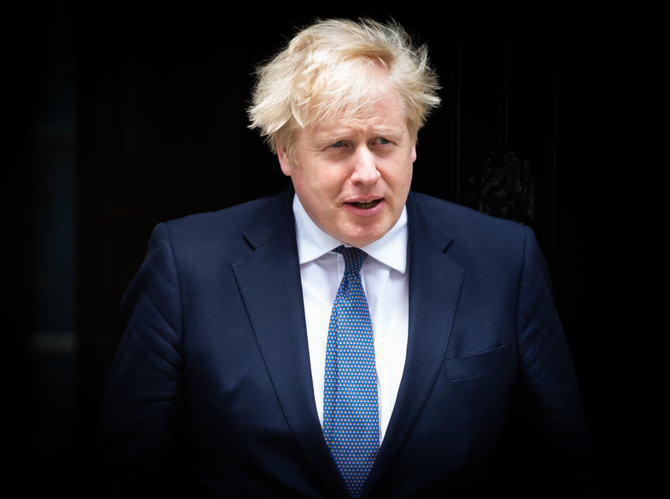 Viktor Orbán the Hungarian Prime Minister is greeted by British Prime Minister Boris Johnson visits Downing Street, London on Friday 28th May 2021.  (Photo by Tejas Sandhu/MI News/NurPhoto via Getty Images)