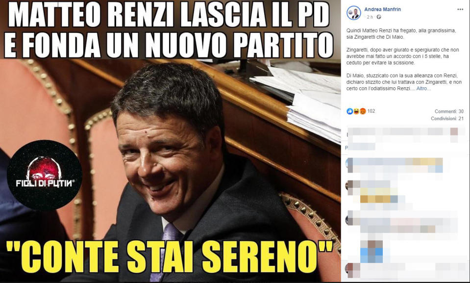 Non c’è un attimo di pace nella situazione politica italiana. L'uscita di Matteo Renzi dal partito democratico ha scatenato l'ironia dei social. Tanti utenti hanno preso spunto da questa clamorosa scissione per dare sfogo alla loro creatività.