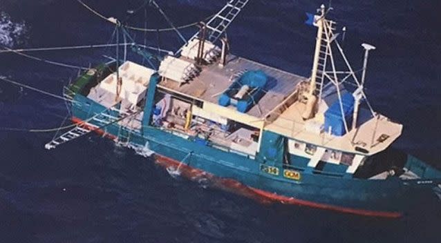 The men were below deck when their sea cucumber trawler capsized near Middle Island. Photo: QPS