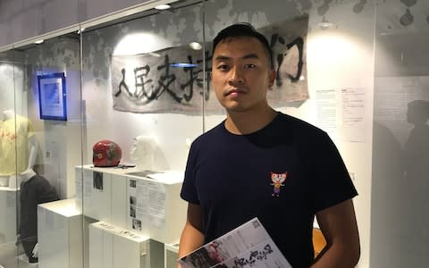 Dennis Cheung a visitor to Hong Kong museum pays tribute to Tiananmen massacre ahead of 30th anniversary - Credit: Sophia Yan&nbsp;