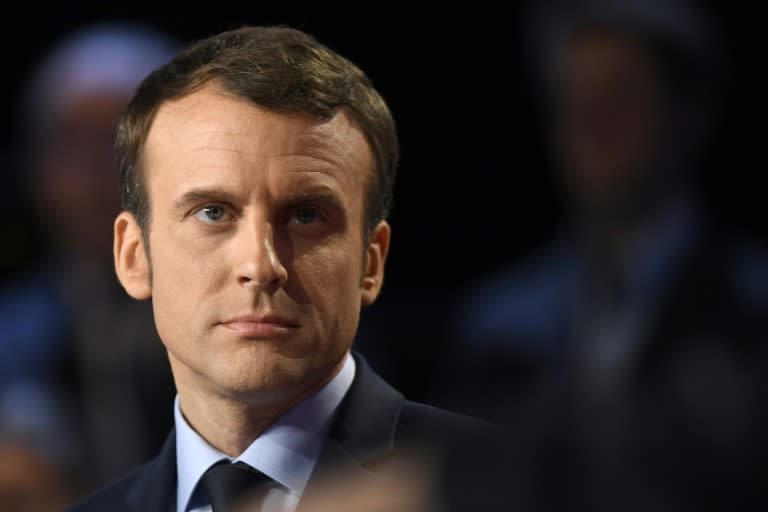 French presidential election candidate Emmanuel Macron attends a debate on April 4, 2017 in La Plaine-Saint-Denis