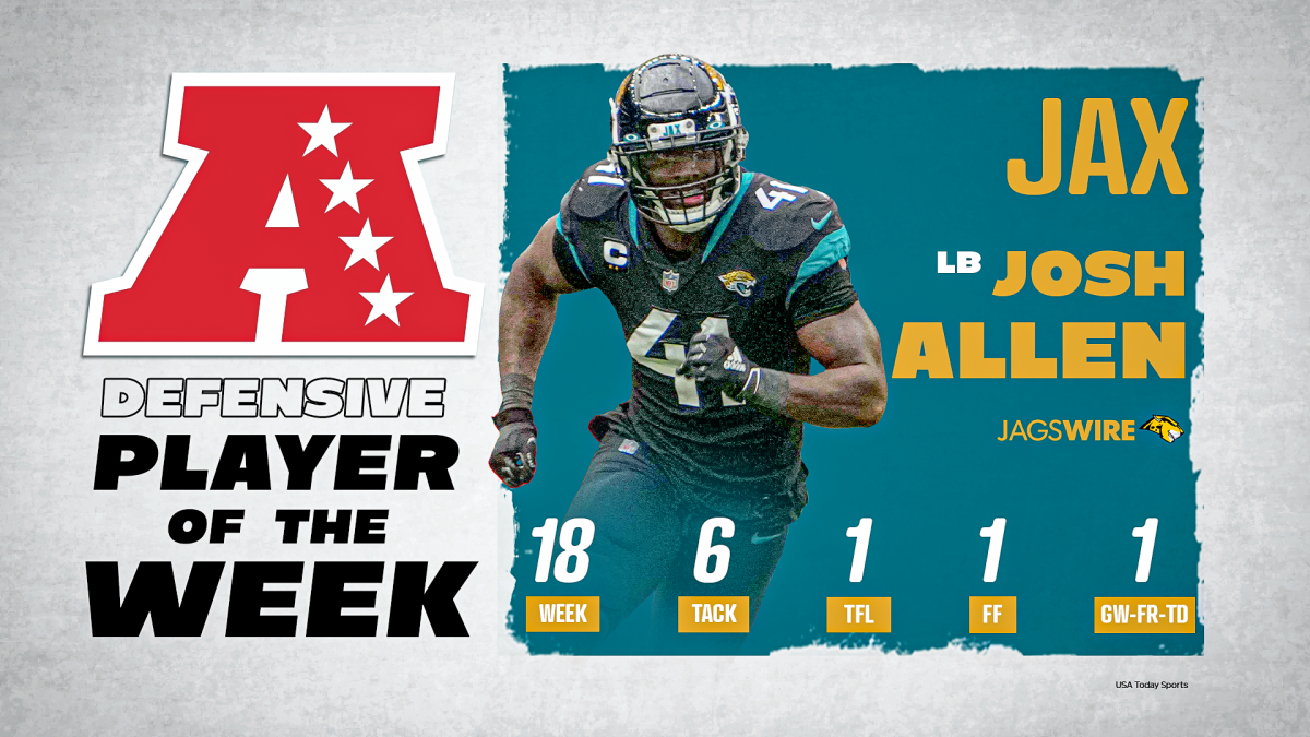 Jaguars defensive end/outside linebacker Josh Allen earns AFC Defensive  Player of the Week - Big Cat Country