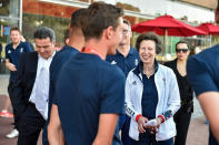 <p>HRH Princess Anne has made an appearance in Rio showing her support for Team GB and even donning their Adidas kit. <i>[Photo: Getty]</i></p>