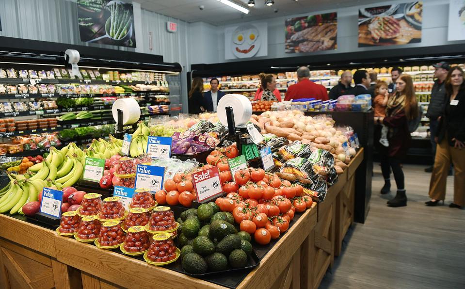 The fruit and vegetable display at the new Ogden Fareway.