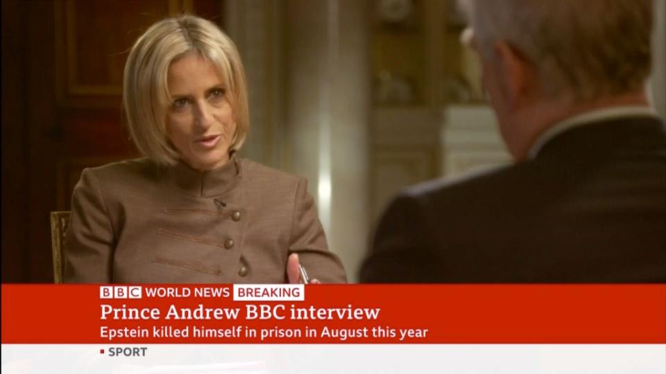 Emily Maitlis during the real BBC interview.