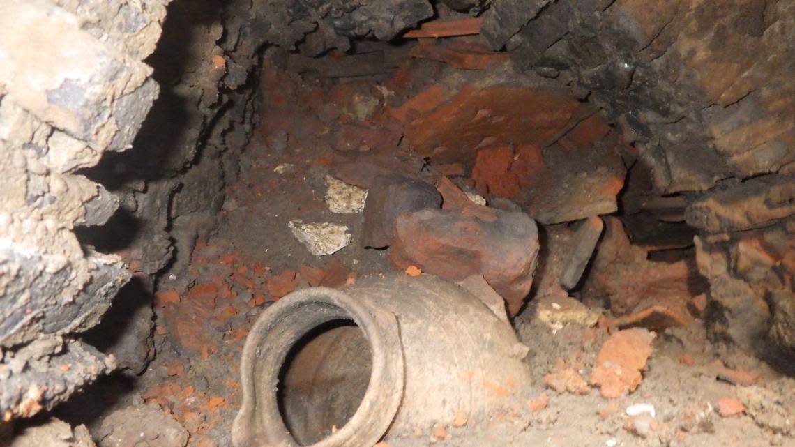 A view inside the main oven at the 400-year-old workshop before it was dismantled.