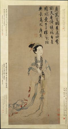 Traditional Chinese painting of the moon goddess Chang'e.