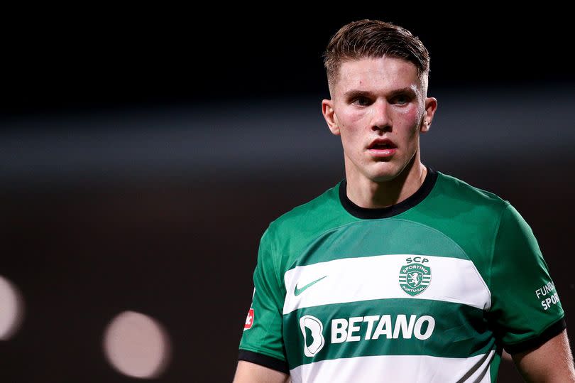 Viktor Gyokeres of Sporting CP looks on during the Liga Portugal Bwin match between Gil Vicente and Sporting CP at Estadio Cidade de Barcelos on April 12, 2024 in Barcelos, Portugal.