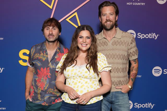 <p> Ed Rode/Getty</p> Dave Haywood, Hillary Scott and Charles Kelley of Lady A in Nashville in June 2023