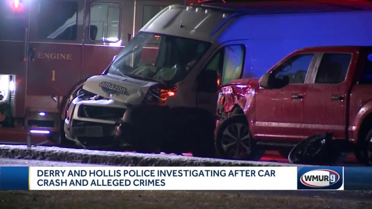 Derry, Hollis police investigating after crash, search