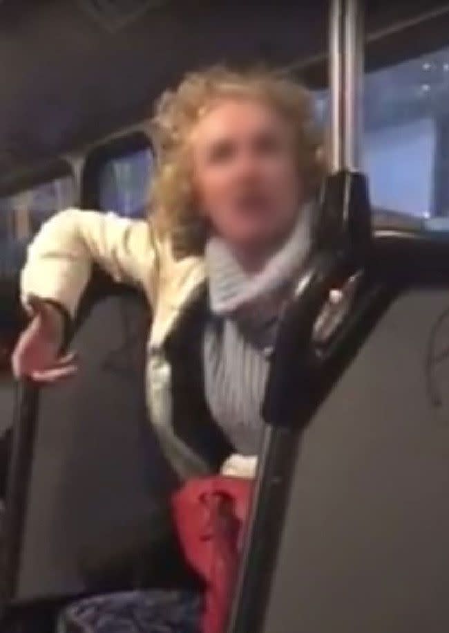 The woman began her angry tirade while on the bus. Source: News Corp