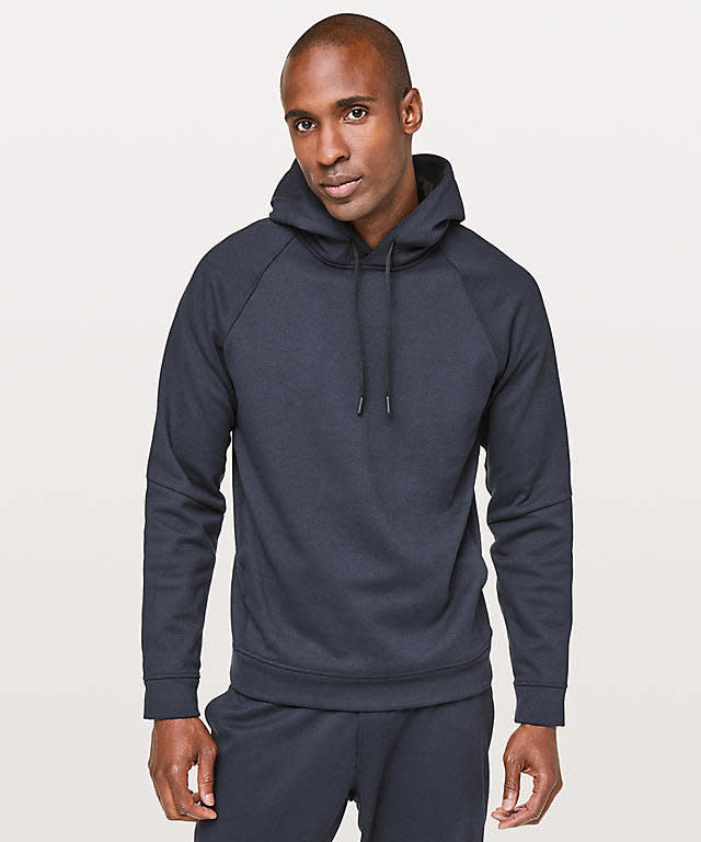 Every man has a drawer full of sweatshirts, but how many of those are actually acceptable to wear outside of the house? <strong><a href="https://shop.lululemon.com/p/mens-jackets-and-hoodies-hoodies/City-Sweat-Pullover-Hoodie-Thermo/_/prod9090013?color=26914" target="_blank" rel="noopener noreferrer">The City Sweat Pullover Hoodie from Lululemon</a></strong> features a slimming but comfortable fit, and because it is sweat-wicking, he can wear it on his long outdoor runs too. &nbsp;