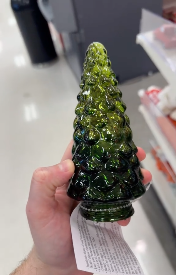 Another glass tree-shaped ornament