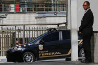 A Federal Police car is seen next to the headquarter of the Brazilian Olympic Committee in Rio de Janeiro, Brazil September 5, 2017. REUTERS/Sergio Moraes