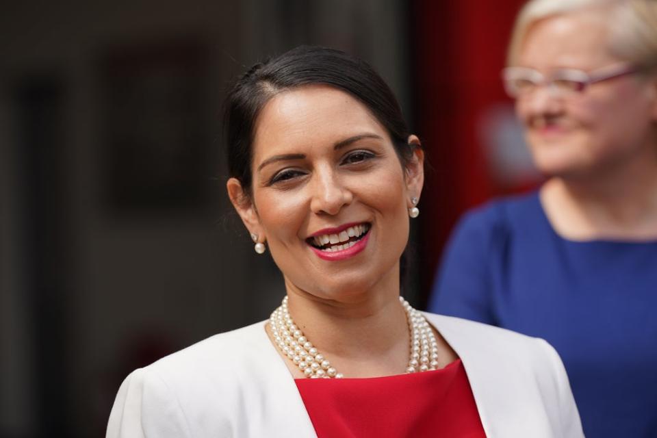 Home Secretary Priti Patel said the Government ‘will not tolerate people smugglers’ (Yui Mok/PA) (PA Wire)