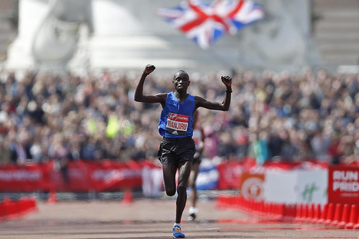 Finishing line | Daniel Wanjiru wins the men's elite race: Reuters / Matthew Childs