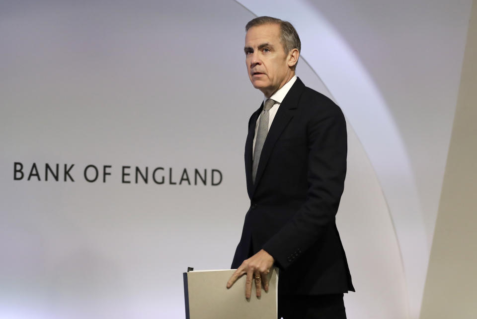 File photo dated 16/12/19 of Mark Carney, Governor of the Bank of England amid reports today that the Bank of England policymakers will gather for a "knife-edge" decision on interest rates this Thursday.