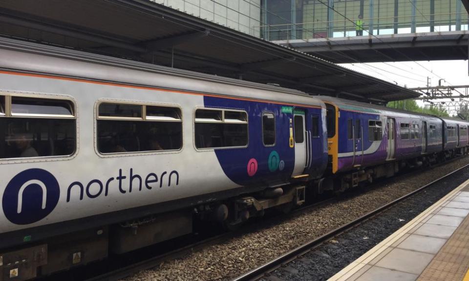 A Northern train at Liverpool South Parkway station.