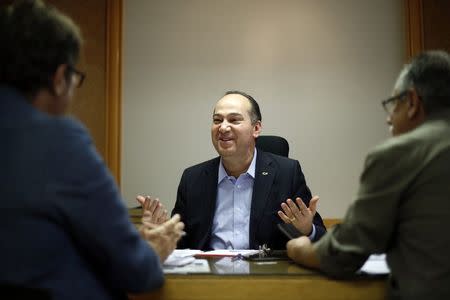 Pastor Everaldo, Social Christian Party's (PSC) candidate for Brazil's Presidency speaks during an interview with Reuters in Brasilia August 21, 2014. REUTERS/Ueslei Marcelino