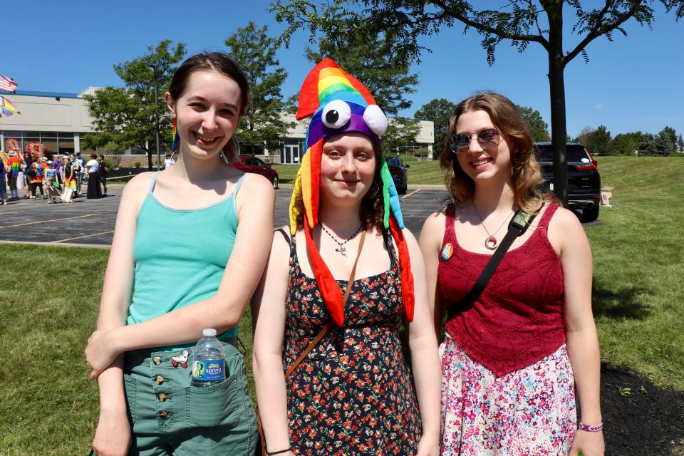 Three young attendees — Ellyce Tonovitz, Leila Faber and Liza DeLooze — came to Pride to have a great time, hang out with friends and take in the “positive energy.”