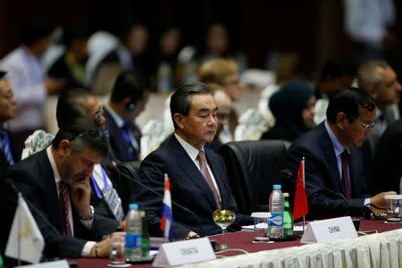China's Foreign Minister Wang Yi attends the 13th Asia Europe Foreign Ministers Meeting (ASEM) in Naypyitaw, Myanmar, November 20, 2017. REUTERS/Stringer
