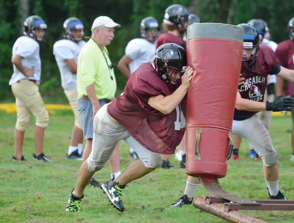 Cape Tech's Damian Cook works through a drill during Wednesday's practice.