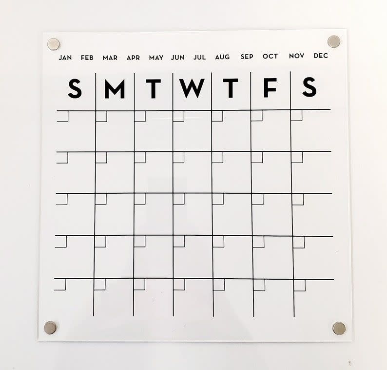 4) Magnetic Monthly Acrylic Calendar