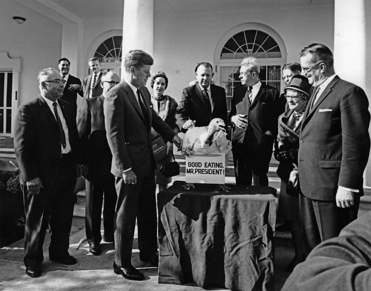 John Kennedy, pardoning of the turkey at the White House. (Universal Images Group via Getty Images)