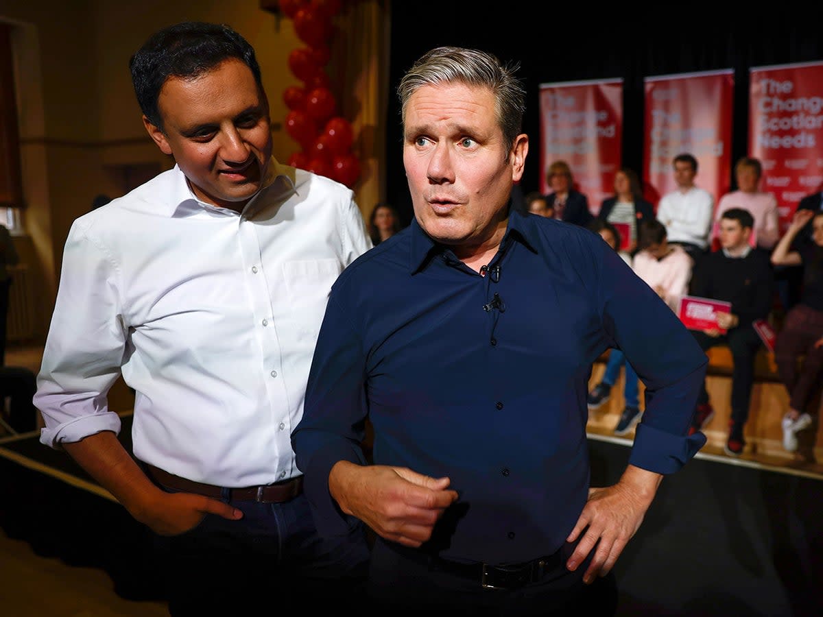 Labour leader Keir Starmer (r) seen here with Scottish Labour leader Anas Sarwar. The party’s campaign is focusing on cost of living issues  (Jeff J Mitchell/Getty Images)