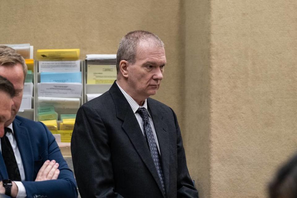 Stephen Deflaun attends closing arguments in the case against him at San Luis Obispo Superior Court on Apr. 18, 2023.